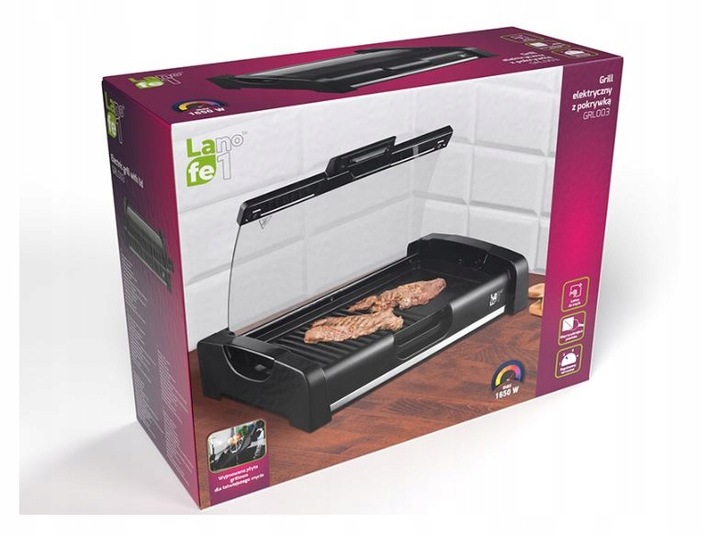 Grill elektryczny z pokrywą LAFE GRL003 1650 W Stołowy Na balkon