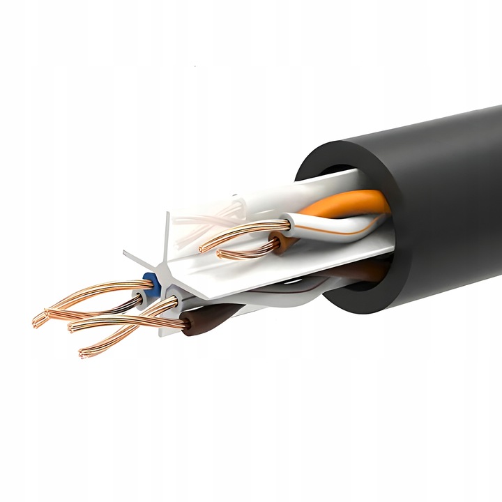 PRZEWÓD INTERNETOWY ETHERNET RJ45 CZARNY 20m KABEL SIECIOWY LAN CAT 6 UTP