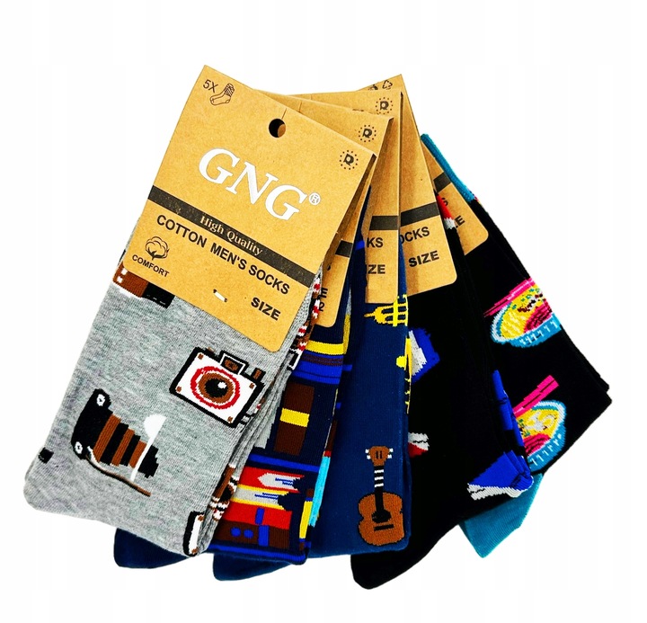 10 Par Skarpety Męskie Śmieszne Bawełna Wysokie Skarpetki 43-46 BAWEŁNIANE