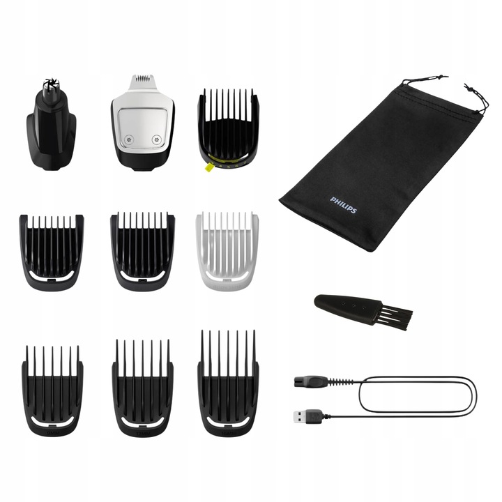 BEZPRZEWODOWA MASZYNKA TRYMER PHILIPS DO WŁOSÓW ZAROSTU BRODY 10w1