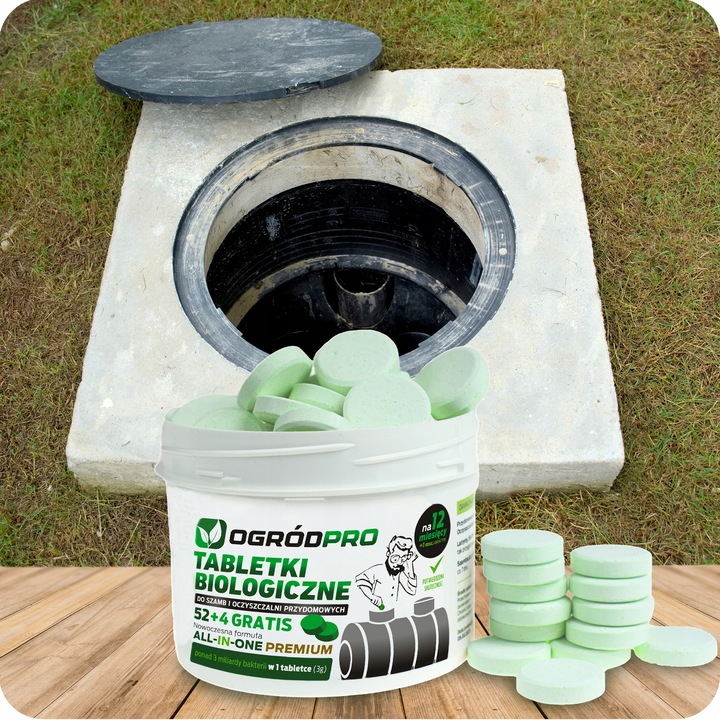 Tabletki Bakterie do szamba Oczyszczalni na Rok Tłuszcze All in One