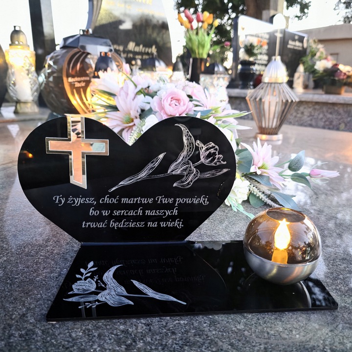 SOLARNY ZNICZ Led Statuetka NA CMENTARZ GRÓB DUŻA Lampka Led z Grawerem