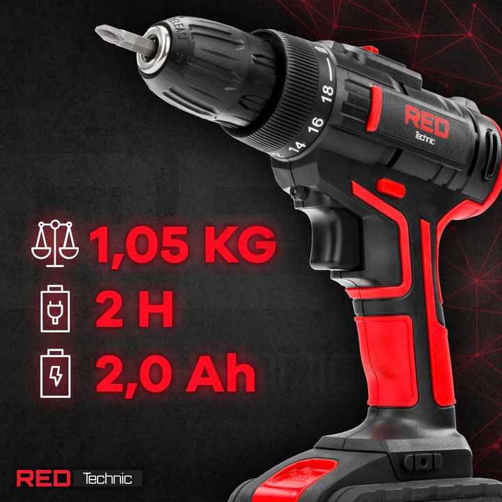 WIERTARKO WKRĘTARKA AKUMULATOROWA 21V MOCNA WKRĘTAK ZAKRĘTARKA 2xAKU