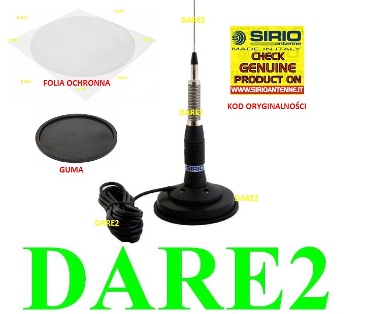 antena CB SIRIO ML-145 z kodem + GUMA + FOLIA