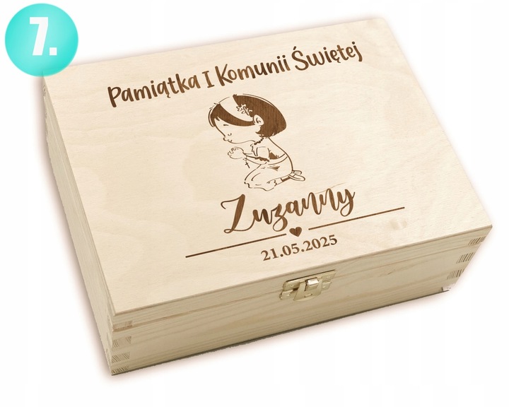Prezent na KOMUNIE ŚWIĘTĄ pamiątka PUDEŁKO +GRAWER