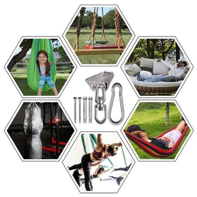 HAK OBROTOWY 360° UCHWYT SUFITOWY MOCOWANIE SUFITOWE DO HUŚTAWKI