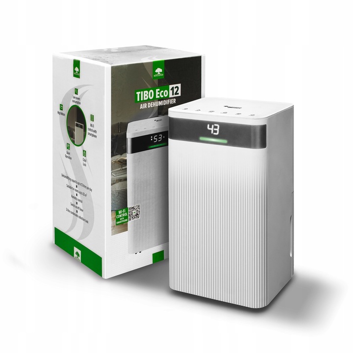 Osuszacz powietrza MYCOND Tibo Eco 12l/24h z Wi-Fi +Timer + Higrostat