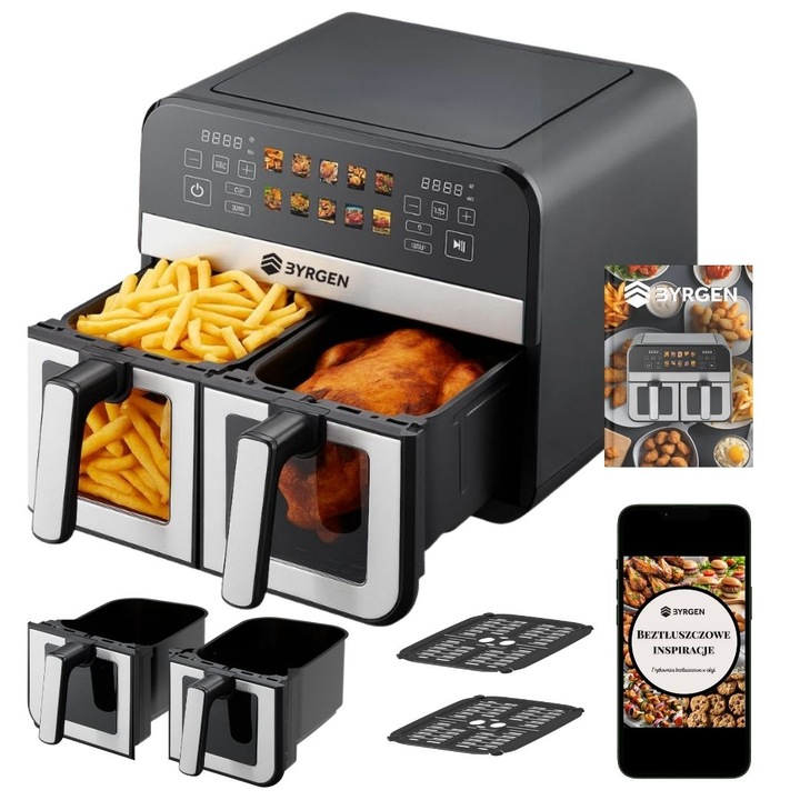 Air Fryer dwukomorowy 9L frytkownica beztłuszczowa dual 2400W suszarka