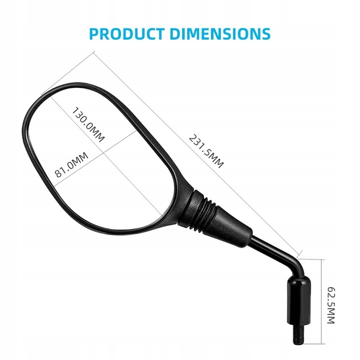 LUSTERKA DO SKUTERA MOTOCYKLA QUADA ATV UNIWERSALNE M8 M10 OBEJMY REDUKCJE