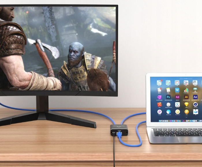 ADAPTER ROZDZIELACZ MINI SWITCH SPLITTER LAN ETHERNET RJ45 2XRJ45 1000M 1GB