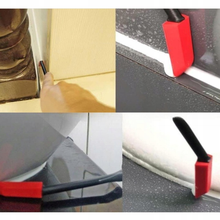 Zestaw do Silikonu Fug Ściągacz Szpachelka do Trudnych Miejsc Kulki