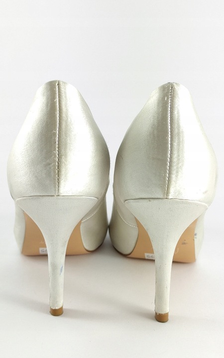 satynowe Buty ślubne 38