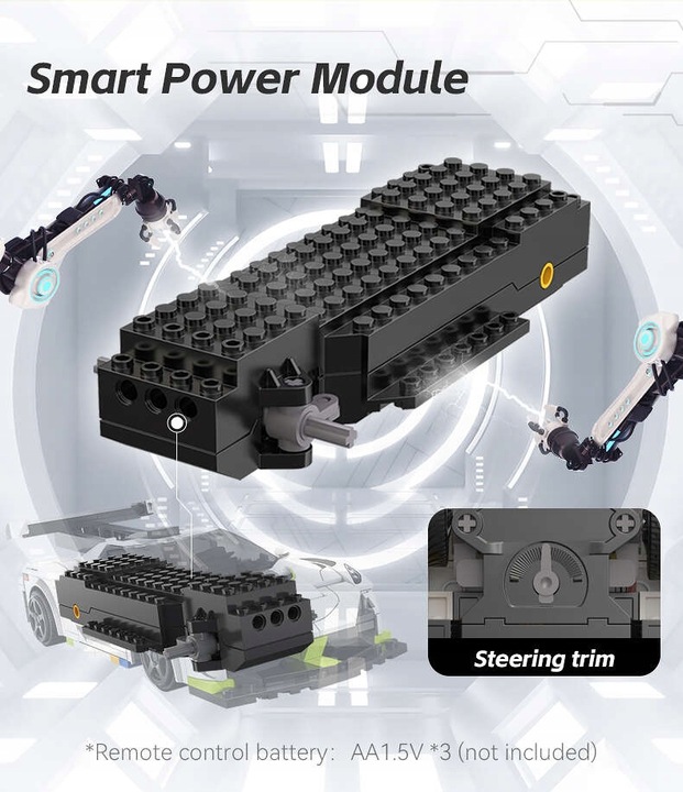 KLOCKI CADA ZDALNIE STEROWANY SAMOCHÓD WYŚCIGOWY AUTO FANTASMA 322 EL. DUAL
