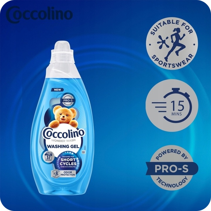 ŻEL DO PRANIA COCCOLINO WONDER WASH ODOR PROTECTION 37 PRAŃ