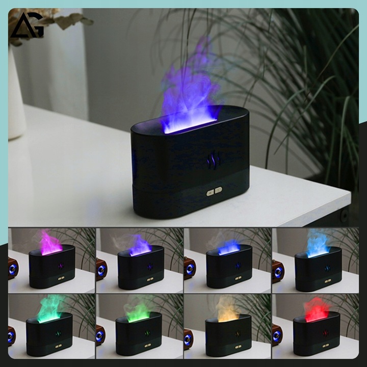 NAWILŻACZ POWIETRZA DYFUZOR LAMPKA NOCNA LED EFEKT PŁOMIENIA KOMINEK