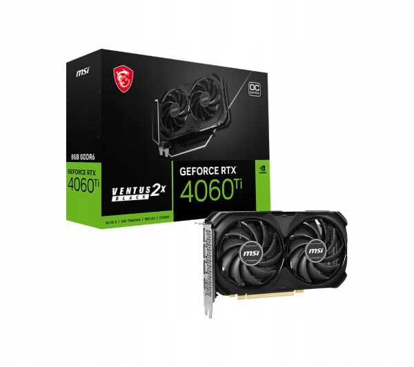 Karta graficzna MSI GeForce RTX 4060 Ti VENTUS 2X BLACK OC 8GB GDDR6 128bit