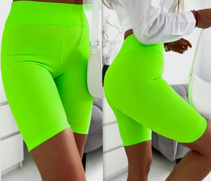 Prążkowane Kolarki Legginsy z Wysokim Stanem Fit Getry L/XL