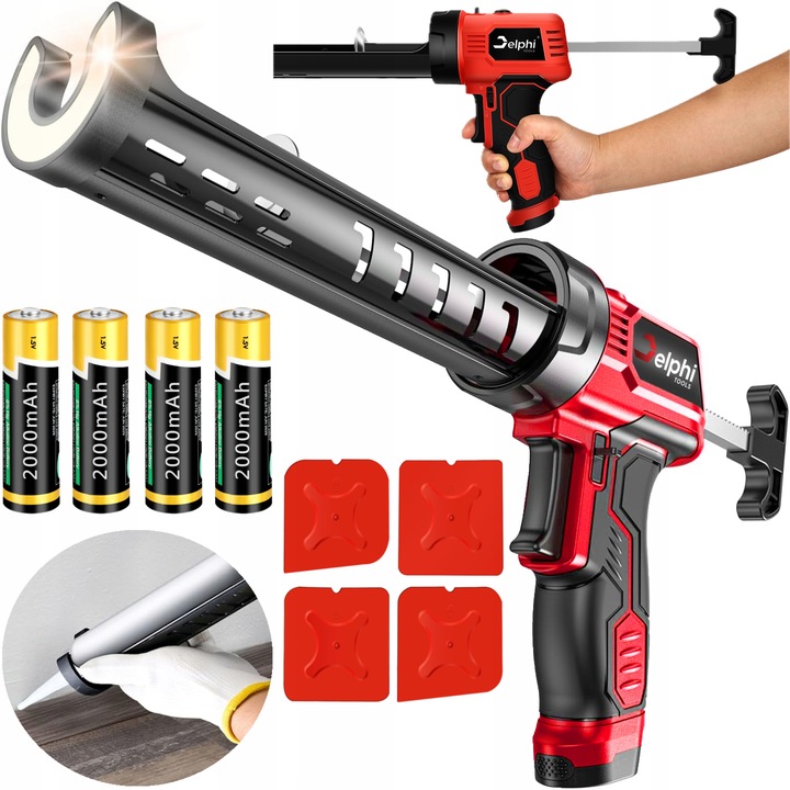 WYCISKACZ PISTOLET DO SILIKONU KLEJU MAS AUTOMATYCZNY AKUMULATOROWY