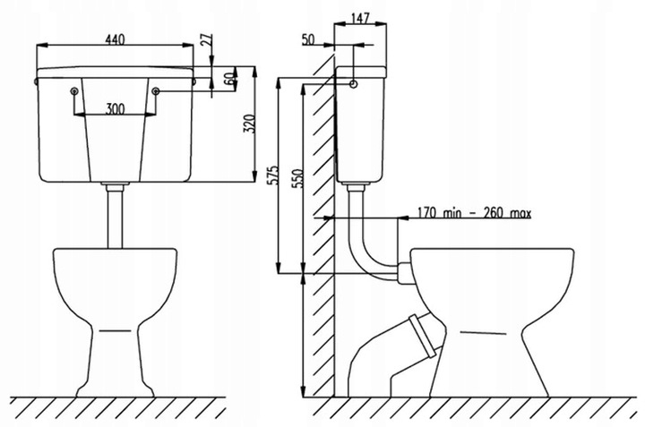 SPŁUCZKA do WC DOLNOPŁUK START STOP KOMPAKT Zawór Spustowy i Napełniający