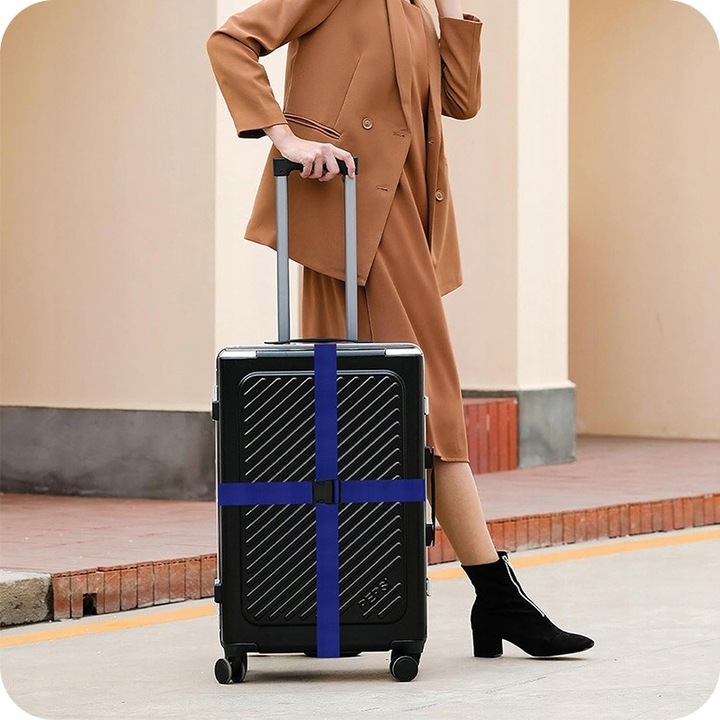 PAS ZABEZPIECZAJĄCY DO WALIZKI SPINAJĄCY BAGAŻ (NIEBIESKI) PASY DO