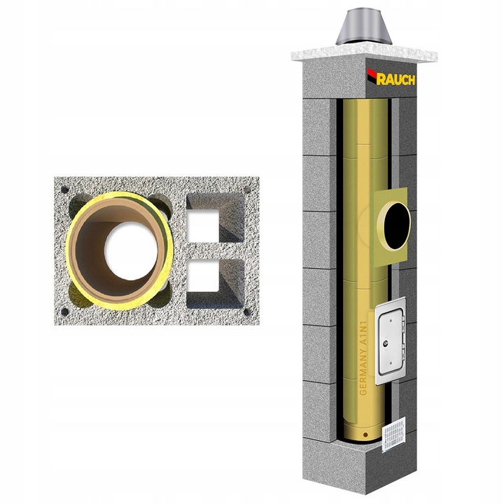 System kominowy RAUCH 8m komin fi 200 ceramiczny OCIEPLONY systemowy