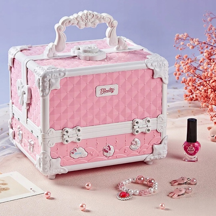 DUŻY ZESTAW KOSMETYKÓW DO MAKIJAŻU I PAZNOKCI MAKEUP DLA DZIECI PREZENT