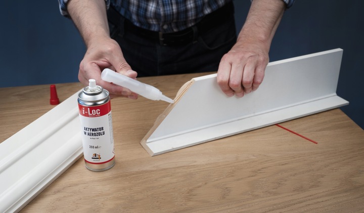 Klej cyjanoakrylowy błyskawiczny do drewna I-LOC z aktywatorem 200ml +