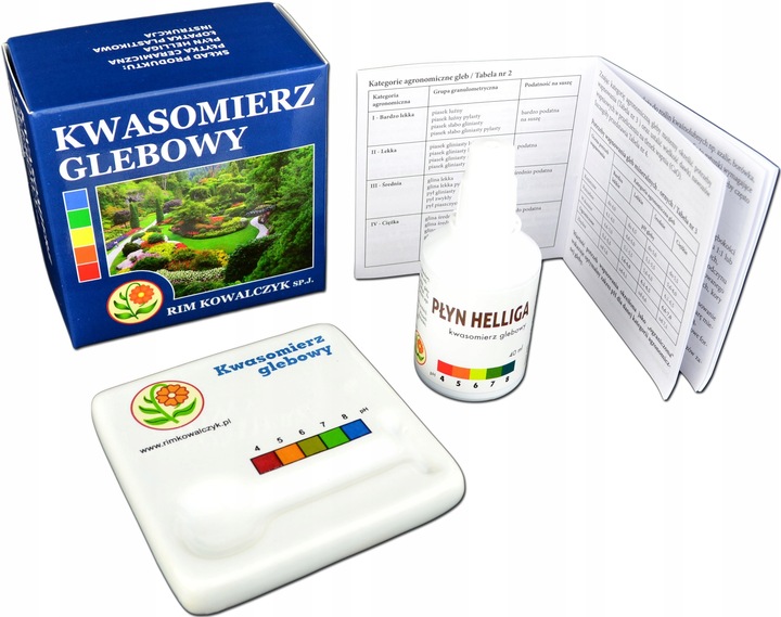 Tester pH gleby płytka porcelanowa płyn Helliga Kwasomierz Glebowy