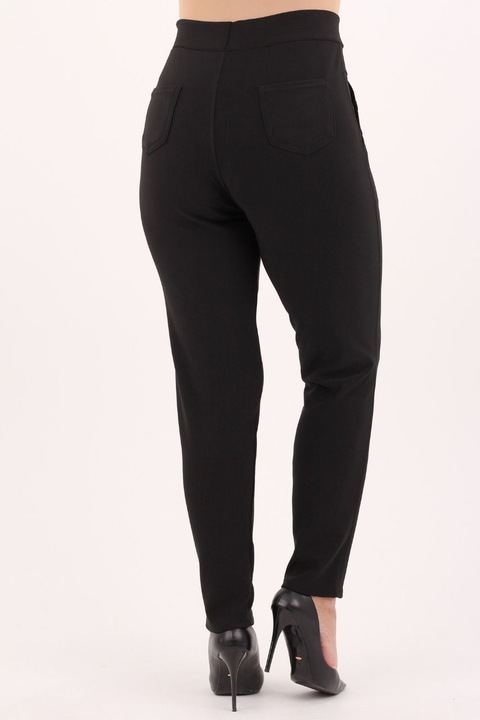 SPODNIE DAMSKIE WYSOKI STAN GŁADKIE BAWEŁNIANE ELASTYCZNE DUŻE ROZMIARY