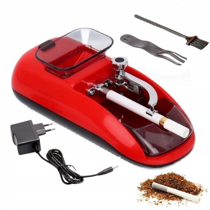 Maszynka automatyczna solidna nabijarka do papierosów tytoń gilz czerwona