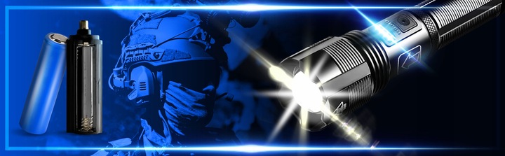 METALOWA Latarka Taktyczna LED Akumulatorowa MOCNA Szperacz Reflektor +Zoom