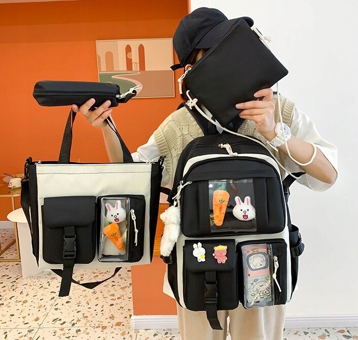 PLECAK SZKOLNY zestaw PIÓRNIK TORBA 4w1 (D053)