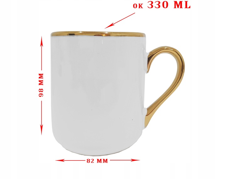 Kubek z Twoim nadrukiem ze złotym uchwytem zdjęcie prezent JESTEŚ ŚLICZNA