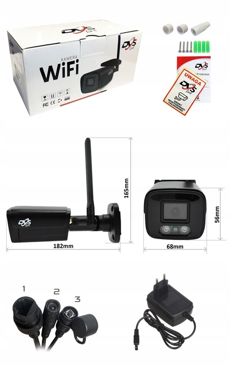 BEZPRZEWODOWA KAMERA WIFI MONITORING 2K CZARNA KAMERA ZEWNĘTRZNA AUDIO DVS