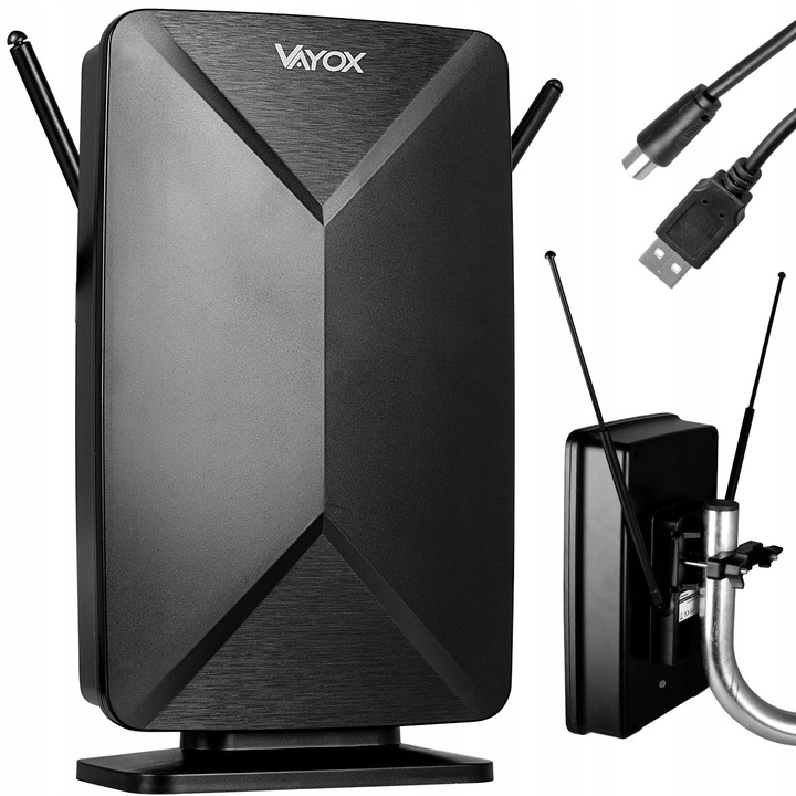 ANTENA AKTYWNA POKOJOWA WEWNĘTRZNA ZEWNĘTRZNA DVB-T2 TV NAZIEMNEJ 4K