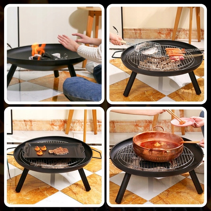 PALENISKO OGRODOWE 60CM STALOWE OGRODOWE DO OGNISKA GRILLA KOCIOŁKA