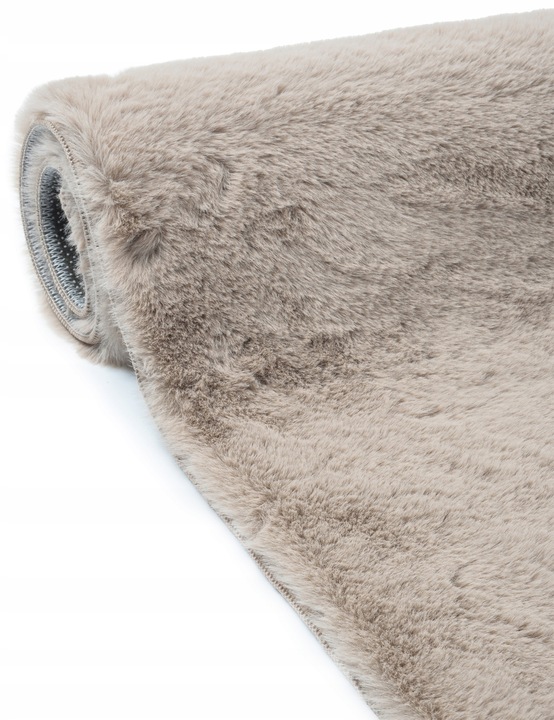 Dywan Pluszowy Rabbit do Sypialni Beżowy Dywanik Puszysty Miękki 60x100cm
