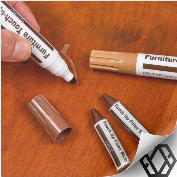 ZESTAW NAPRAWCZY MARKERY DO RYS NAPRAWY PANELI MEBLI DRZWI + WOSK