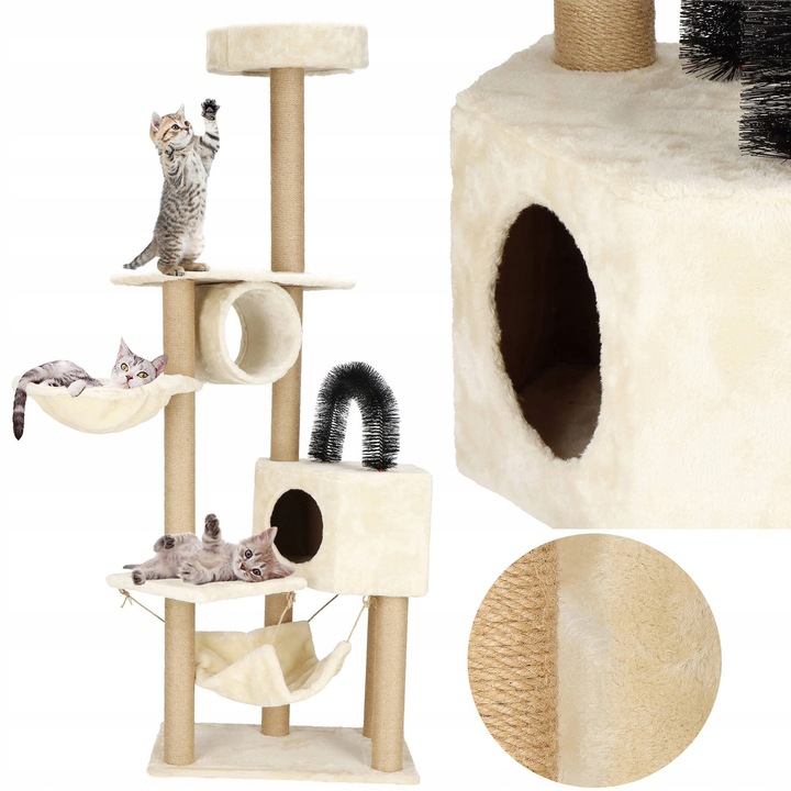 DRAPAK DLA KOTA KOTÓW WYSOKI DUŻY WIEŻA LEGOWISKO DOMEK 7 POZIOMÓW SŁUPEK