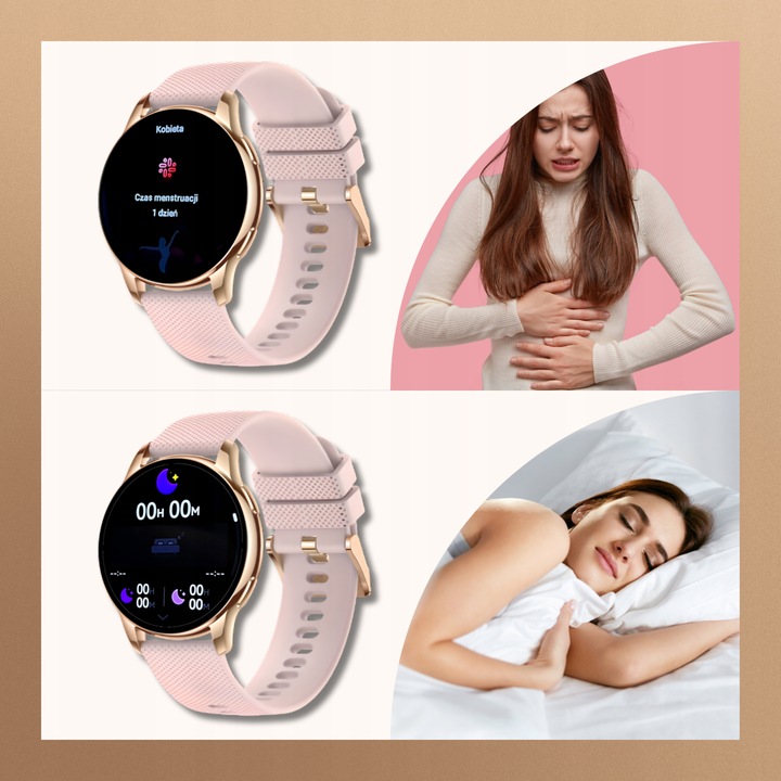 SMARTWATCH ZEGAREK DAMSKI MENU POLSKIE FUNKCJA DZWONIENIA SMART WATCH PULS