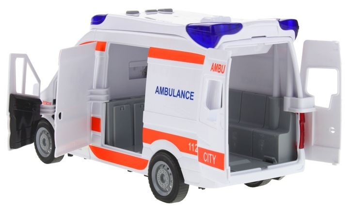 Ambulans Karetka Pogotowia Van Auto Napęd Dźwięki Nosze Otwierane Drzwi