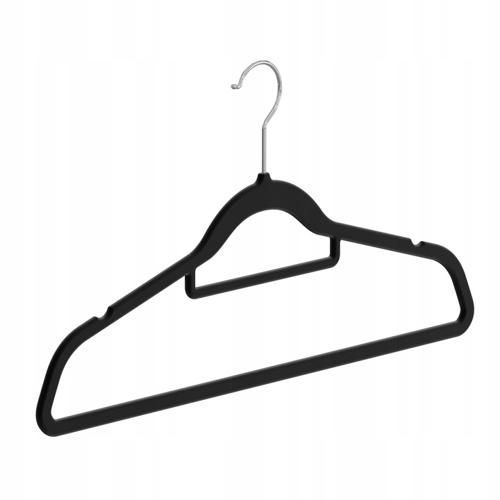 WIESZAK WELUROWY NA UBRANIA WIESZAKI WELUROWE NA ODZIEŻ X30 CZARNE