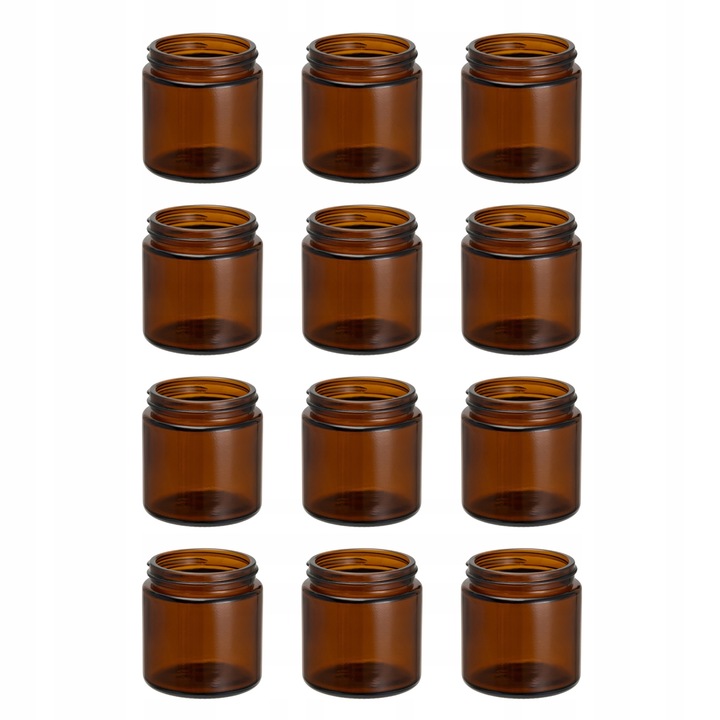 Słoik pojemnik szklany brązowy do zalewu świec 120ml zestaw 12 sztuk