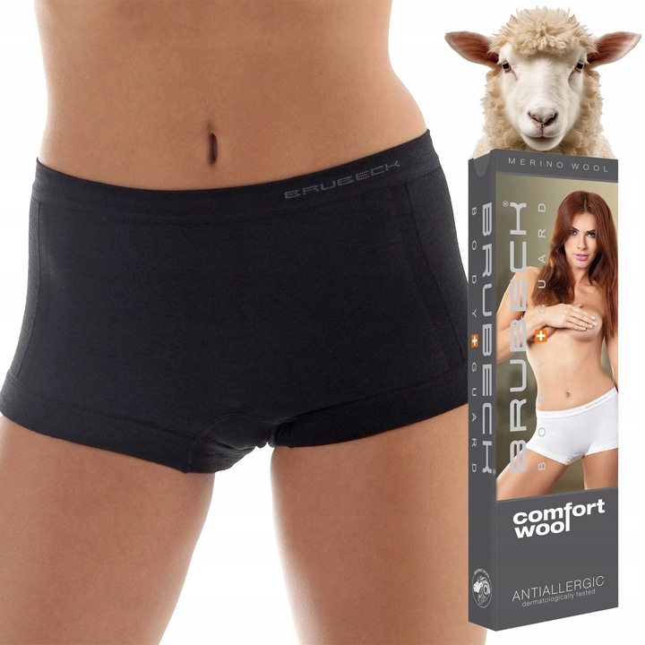 BOKSERKI DAMSKIE majtki z merino wool Comfort Wool Brubeck *M