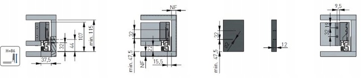 SZUFLADA GTV AXIS PRO 550C1 WYSOKA L550 H167 BIAŁA CICHY DOMYK WYSUW