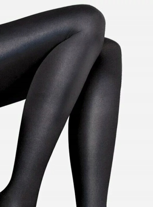 Włoskie Grube Błyszczące Rajstopy Satynowy Połysk Lores 100 den 5 XL Czarne