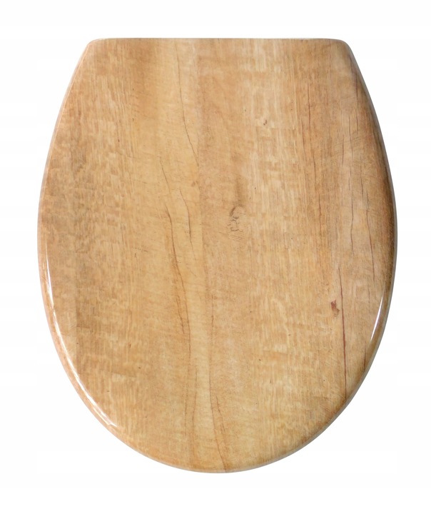 DESKA WC KLOZETOWA SEDESOWA WOLNOOPADAJĄCA NADRUK DĄB DREWNO TWARDA ESTIVA