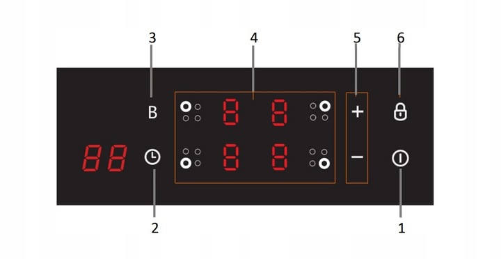 Płyta indukcyjna do zabudowy 60cm BH-04MIN BOOSTER TIMER 230/400W 2+3