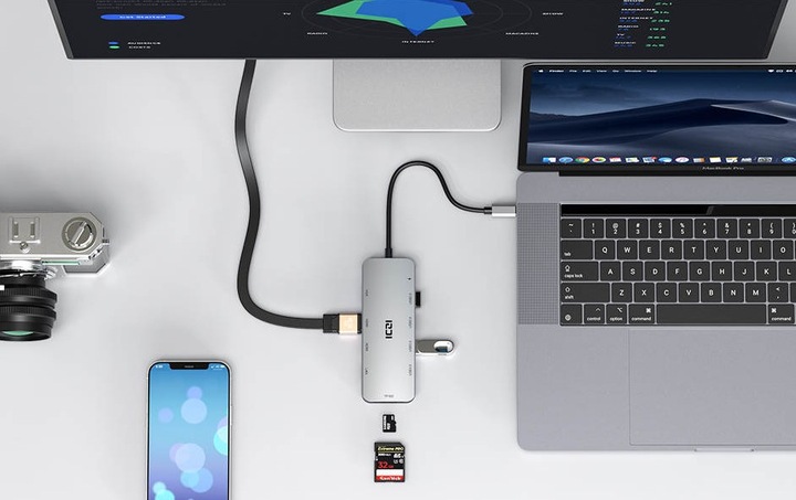 Wielofunkcyjna Stacja dokująca do dwóch monitorów z HDMI USB-C i ładowaniem