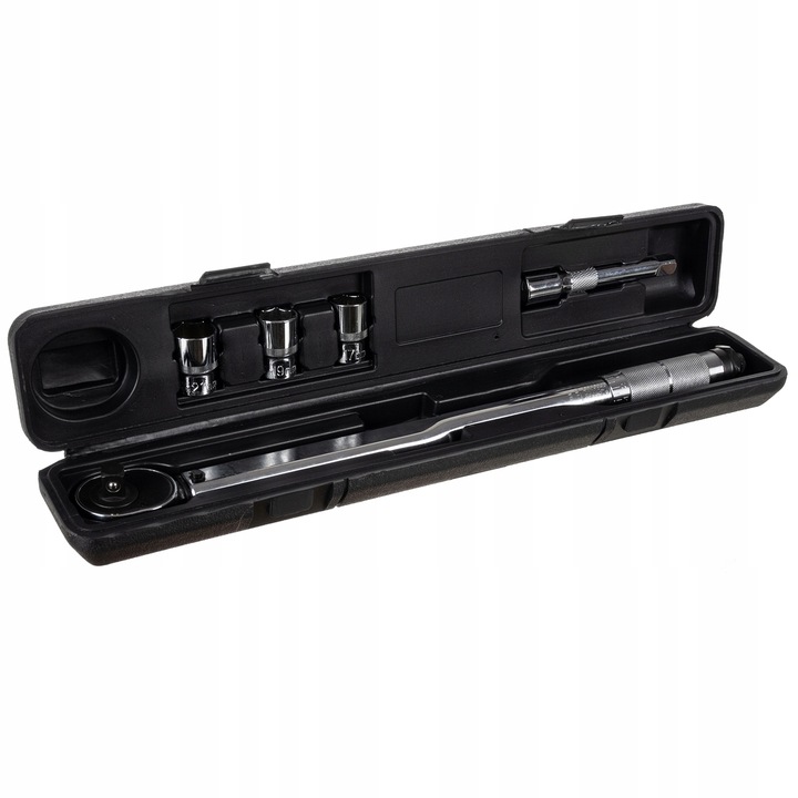 Klucz Dynamometryczny 1/2 28-210 Nm z Blokadą do Kół + 3 Nasadki 17 19